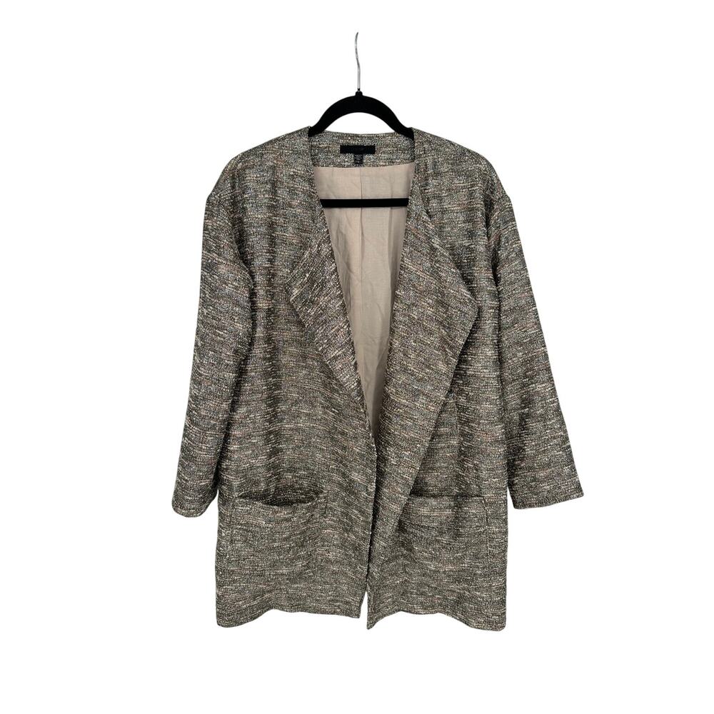 Joes Jeans Metallic Tweed Drape Coat 3/4 Sleeve Gold Shimmer Cardigan Womens S‎